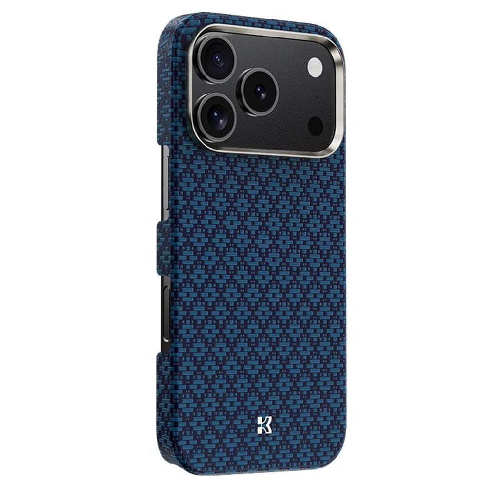 BENKS Apple iPhone 17 Pro Max Kılıf M-Safe Şarj Özellikli ArmorAir ArmorGrid Serisi Kevlar Kapak BLUE