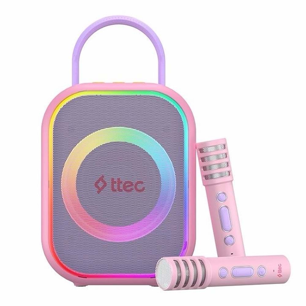 TTEC VOCALMATE PORTABLE WIRELESS KIDS KARAOKE SET PINK